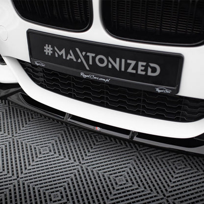 Maxton Design BMW F20 & F21 1 Series LCI V5 Front Splitter In Gloss Black