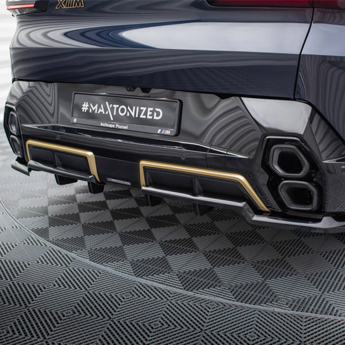 Maxton Design BMW G09 XM Rear Diffuser With Vertical Bars In Gloss Black