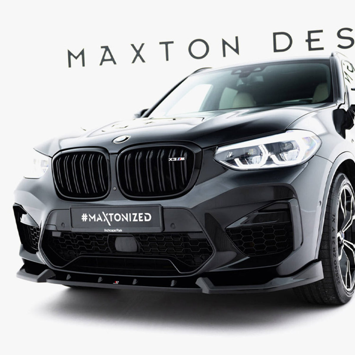 Maxton Design BMW F97 X3M Pre-LCI V1 Front Splitter In Gloss Black (2019-2021)