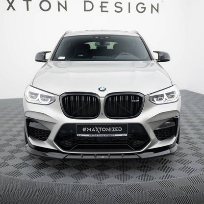Maxton Design BMW F98 X4M Pre-LCI V1 Front Splitter In Gloss Black (2019-2021)