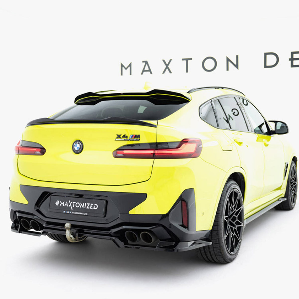 Maxton Design BMW F98 X4M LCI V1 Rear Diffuser In Gloss Black (2022+)