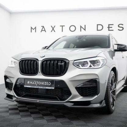 Maxton Design BMW F98 X4M Pre-LCI V2 Front Splitter In Gloss Black (2019-2021)